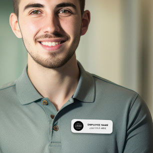 Porte-nom Employé du logo d'entreprise blanc personnalisé