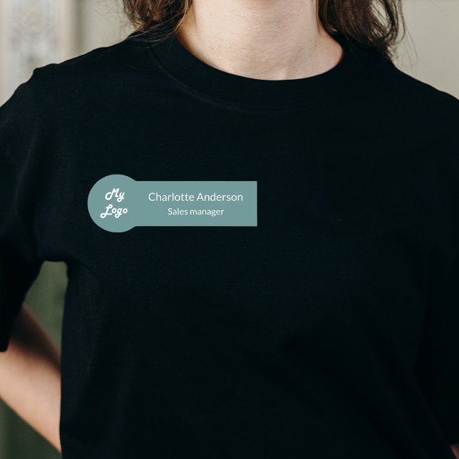 Porte-nom Employé du logo d'entreprise cygne vert (Créateur téléchargé)