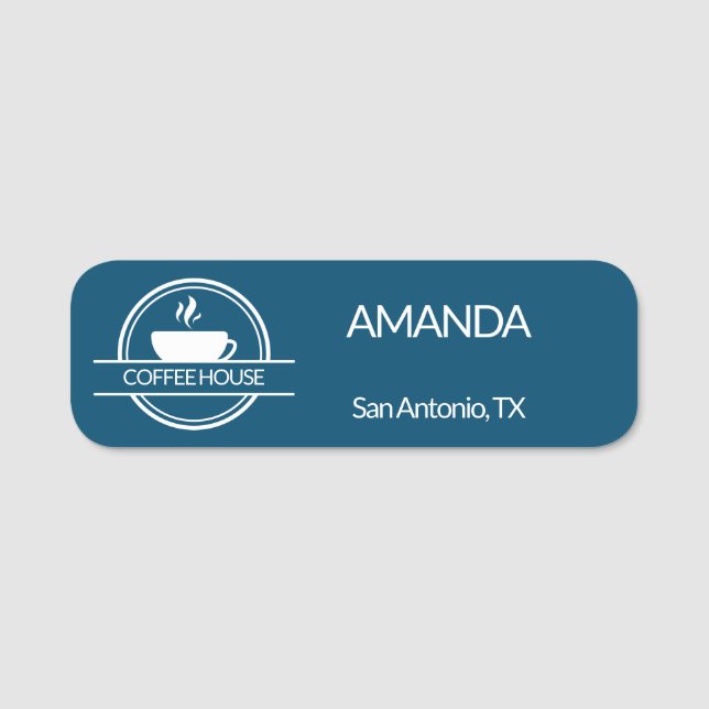 Porte-nom Employé du logo du café (Devant)