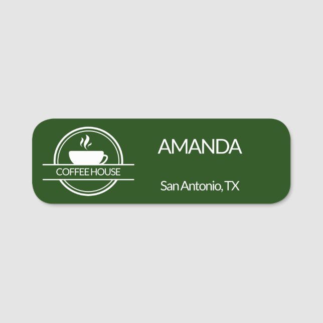 Porte-nom Employé du logo du café (Devant)