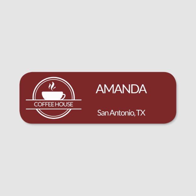 Porte-nom Employé du logo du café (Devant)
