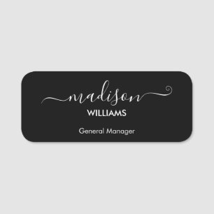 Porte-nom Employé minimaliste de la société noire moderne