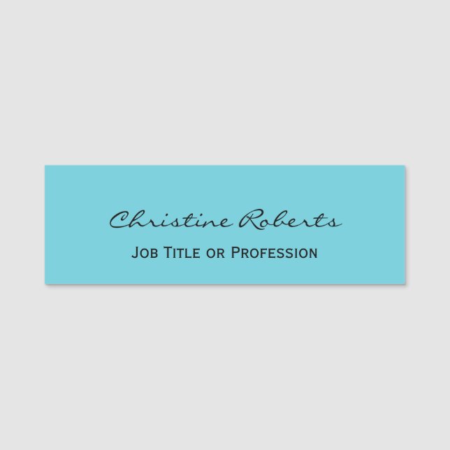 Porte-nom Employé Turquoise Aqua Affaires sur mesure (Devant)