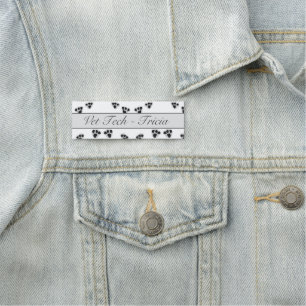 Porte-nom Empreinte de patte facile à lire