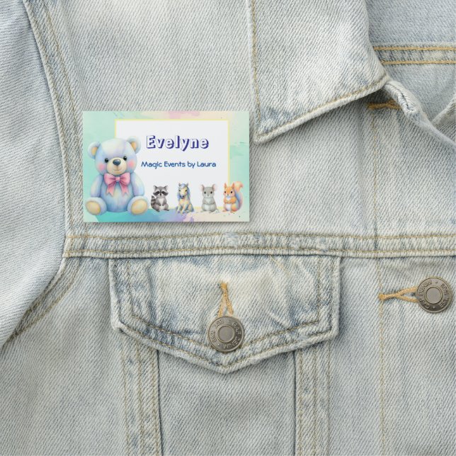 Porte-nom Enfants Planificateur de fête Pastel Teddy Bear Co (En situation)