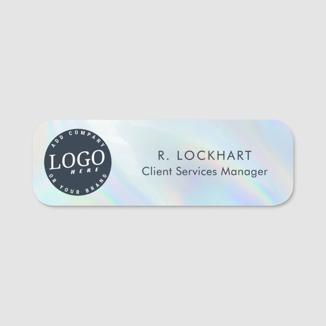 Porte-nom Entreprise de logo holographique magnétique (Devant)