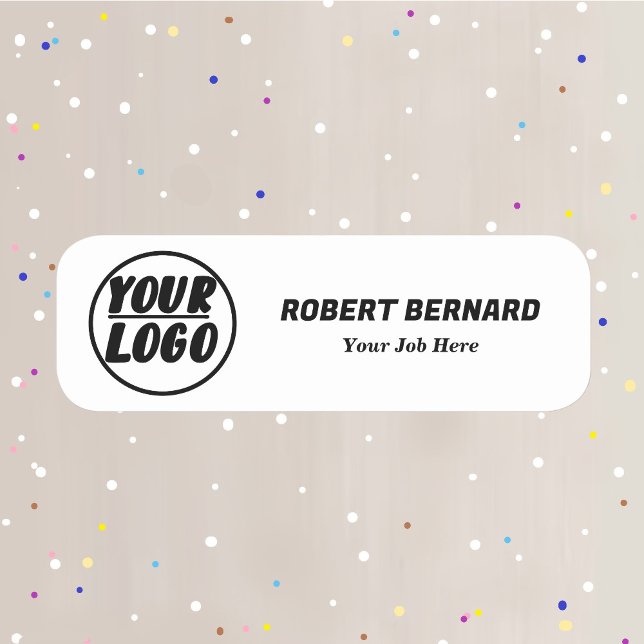 Porte-nom entreprise personnalisée logo et titre Blanc moder (Créateur téléchargé)