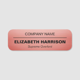 Porte-nom Entreprise Rose souple