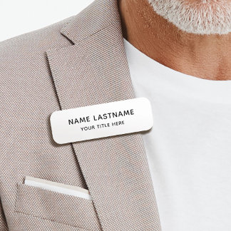 Porte-nom Épingle de sécurité de titre blanc de base simple