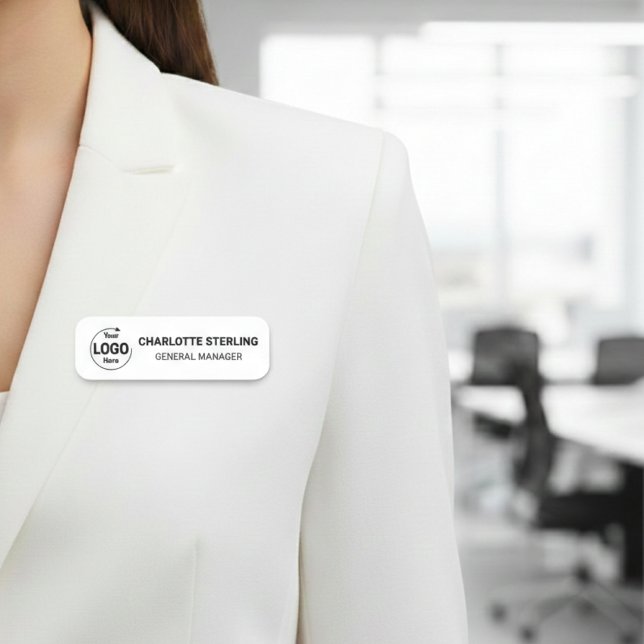 Porte-nom Épingle de sécurité magnétique blanche pour employ (Créateur téléchargé)