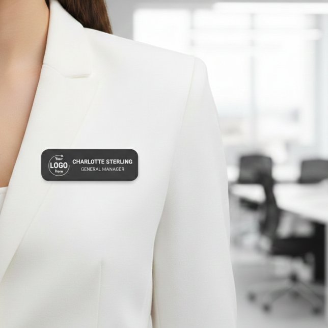 Porte-nom Épingle de sécurité magnétique noire pour employé  (Créateur téléchargé)