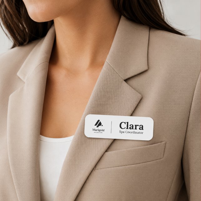 Porte-nom Épingle de sécurité ou magnétique simple avec logo (Créateur téléchargé)