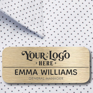 Porte-nom Épingle de sécurité personnalisée avec logo en or