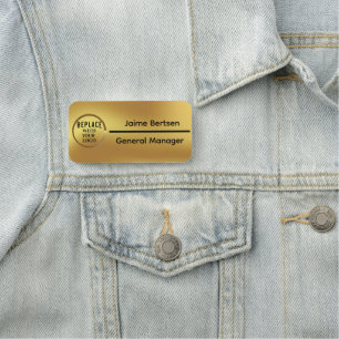 Porte-nom Épinglette de nom et de titre en faux or professio