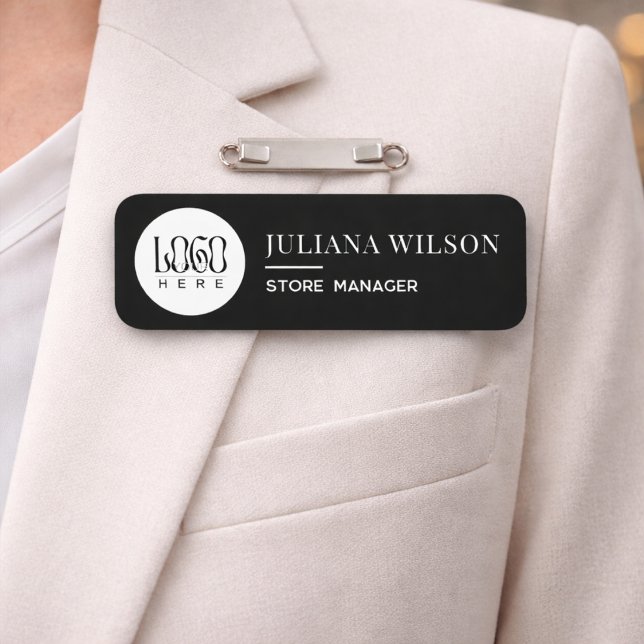 Porte-nom Épinglette de sécurité magnétique personnalisée av (Simple Custom Logo Employee Magnetic Safety Pin Name Tag)