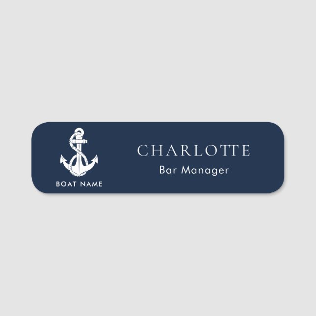 Porte-nom Équipage de bateau d'ancre nautique (Devant)