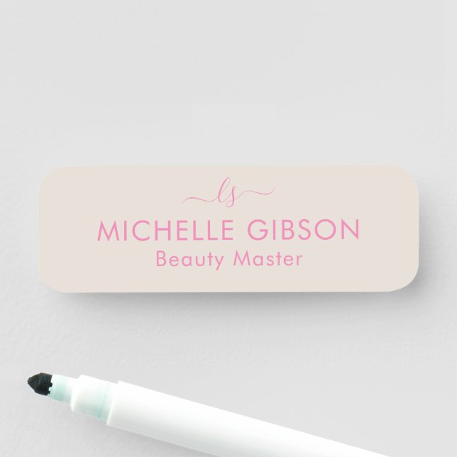 Porte-nom Esthéticienne Monogram Beauty Professional Sable R (En situation)