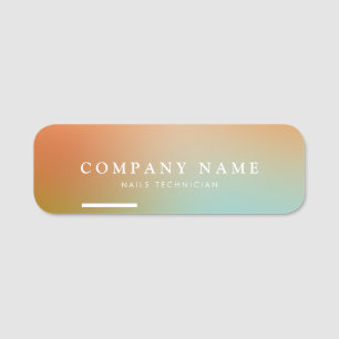 Porte-nom Esthétique Holographique Dégradé Minimaliste