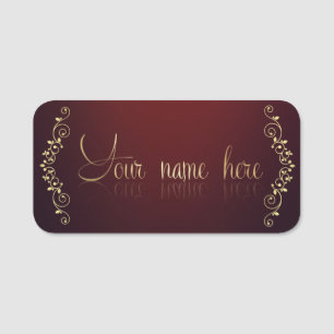 Porte-nom Etiqueta para nombre clásica con decoración