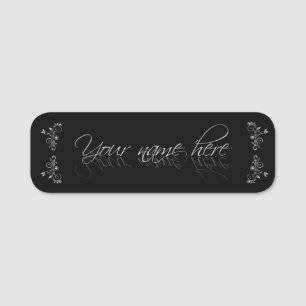 Porte-nom Etiqueta para nombre clásica decoración platada