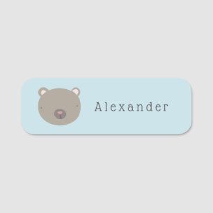 Porte-nom Étudiant personnalisé de l'ours mignon