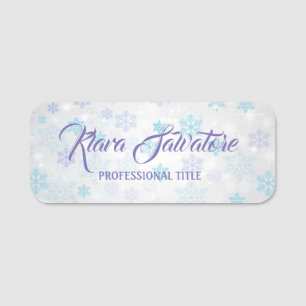 Porte-nom Extraordinaire merveilleux Noël bleu SNowflake