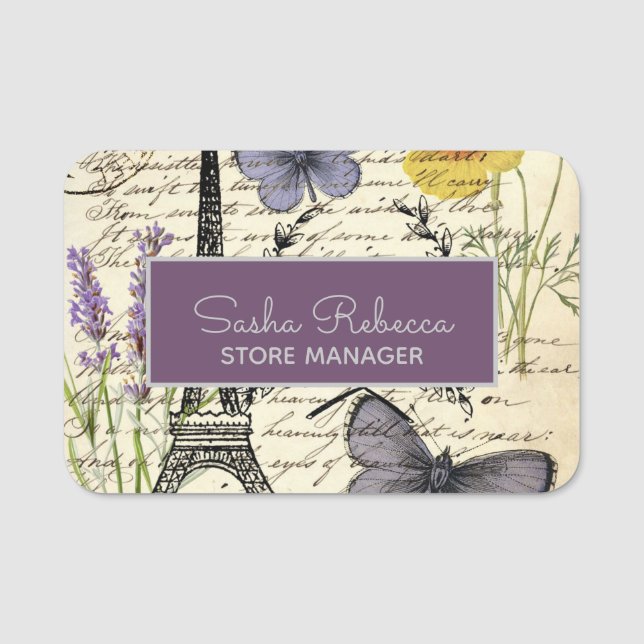 Porte-nom Fashion Salon SPA french eiffel tower Paris (Devant)