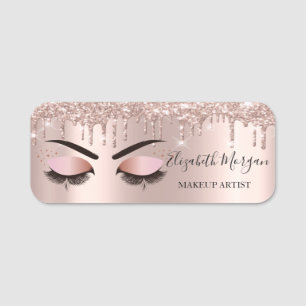 Porte-nom Faux cils cool, Drips, Maquillage Rose Gold