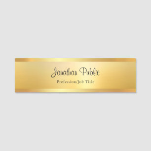 Porte-nom Faux Gold Elegant Modèle Calligraphie Nom du scrip