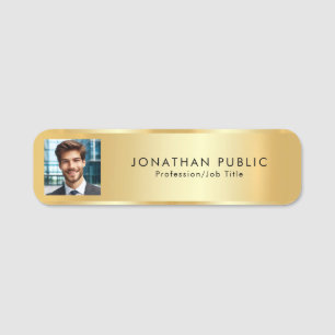 Porte-nom Faux Gold Metallic Look Moderne Élégant Simple