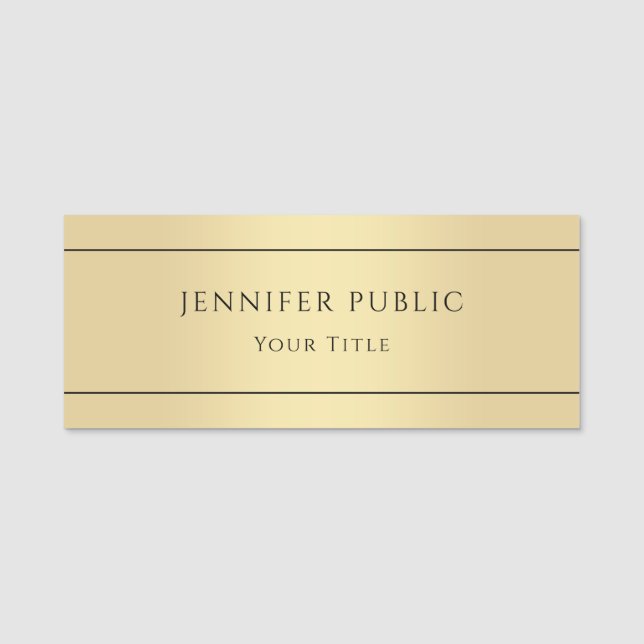 Porte-nom Faux Gold tendance Élégant Modèle glamour (Devant)