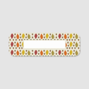 Porte-nom Feuilles de chêne et Acorns automne modèle automne