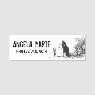 Porte-nom Fille gothique et son Nametag foncé de créature