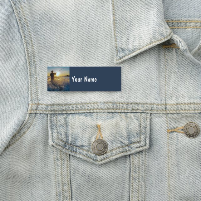 Porte-nom Fishman Fishing Fish Lake Hobby Nom personnalisé (En situation)