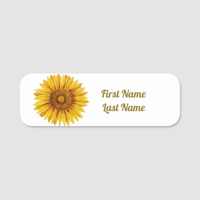 Porte-nom Fleur de tournesol Vintage (Devant)