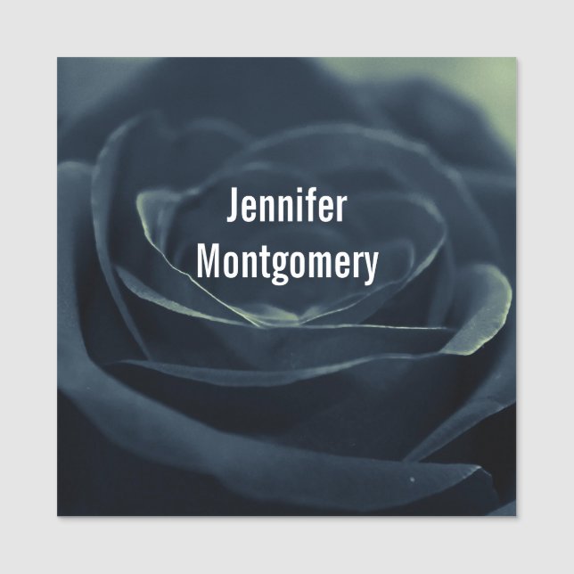 Porte-nom Fleur noire Rose Vibe gothique foncé (Devant)