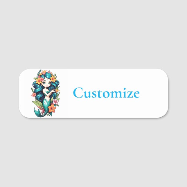 Porte-nom Fleur tropicale Sirène Thunder_Cove (Devant)