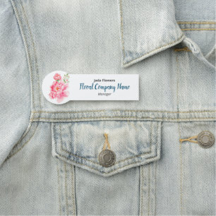 Porte-nom Fleurs de pivoines roses - Floral Company - Custom
