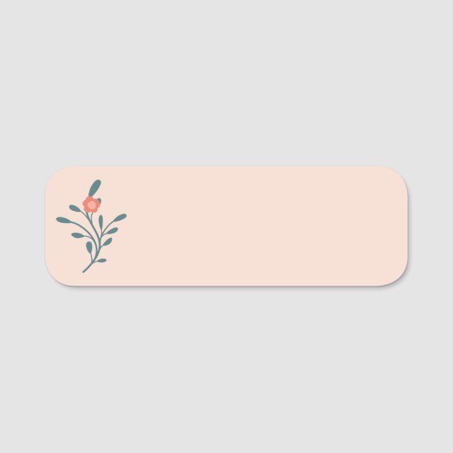 Porte-nom Fleurs de Teint Rose Botanique (Devant)
