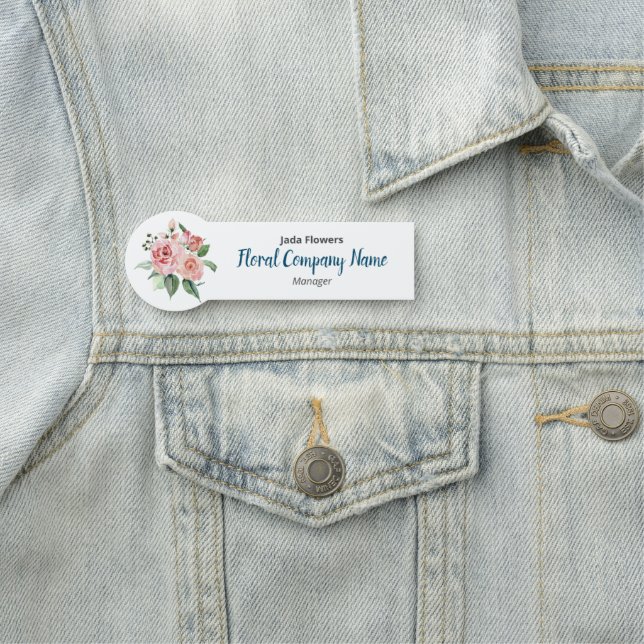 Porte-nom Fleurs roses - Floral Company - Customisé (En situation)