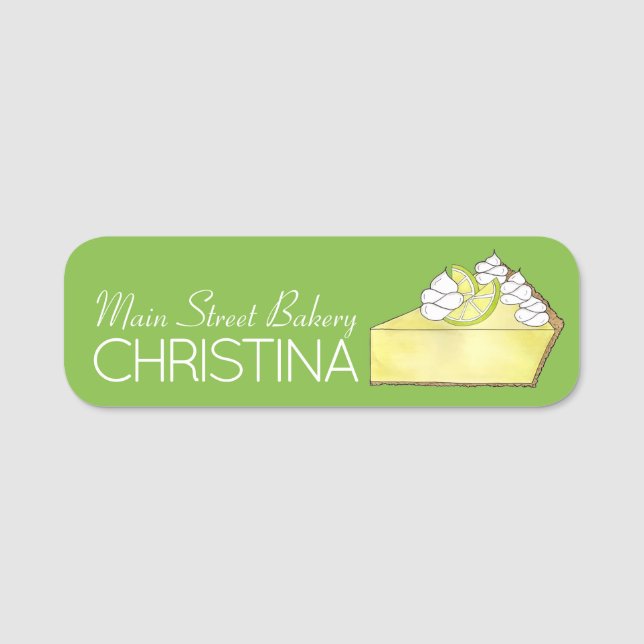 Porte-nom Floride Key Lime Pie Slice Dessert boulangerie Che (Devant)