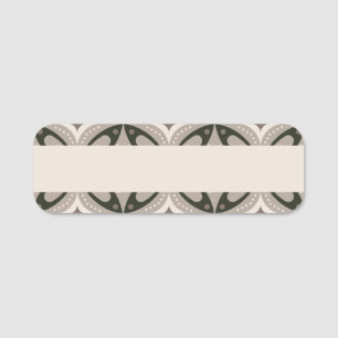 Porte-nom Formes circulaires rétro beige et marron