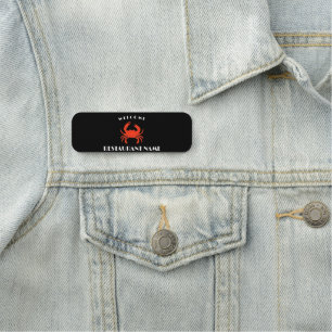 Porte-nom Fruits de mer modernes accueil Crabe rouge personn