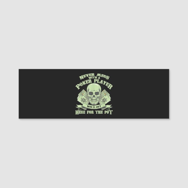 Porte-nom Funny poker | Never Mess With A Poker (Devant)