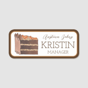 Porte-nom Gâteau de chocolat allemand Slice Bake Shop boulan