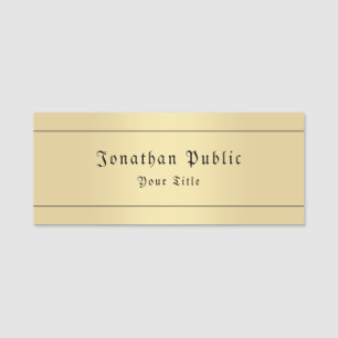 Porte-nom Glamor Faux Gold Vintage Look Vieux Modèle texte