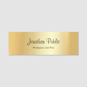 Porte-nom Glamor Gold Petit Rectangle de script manuel moder