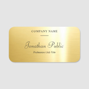 Porte-nom Glamour Gold Modèle Écriture Manuscrite Moderne