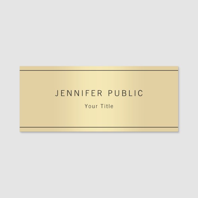 Porte-nom Glamour personnalisé Gold Look Modèle élégant mode (Devant)