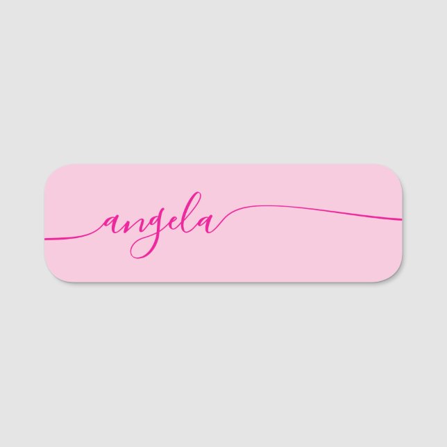 Porte-nom Glamour Signature Rose Chaud (Devant)